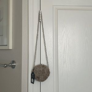 Faux fur flask purse